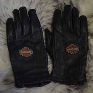 Harley Davidson Women's Black Leather Riding Glove Size Small